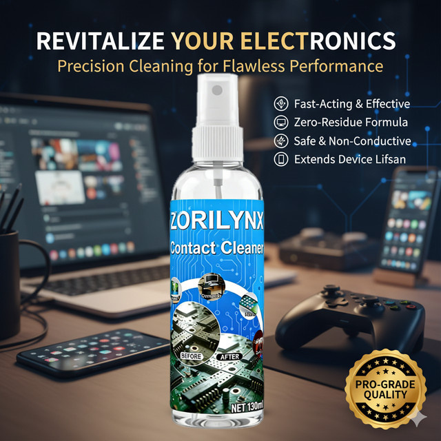 Zorilynx Elektronischer Kontaktreiniger-Spray Schnell Trocknend für Leiterplatten und PC, 130ml - Bild 1