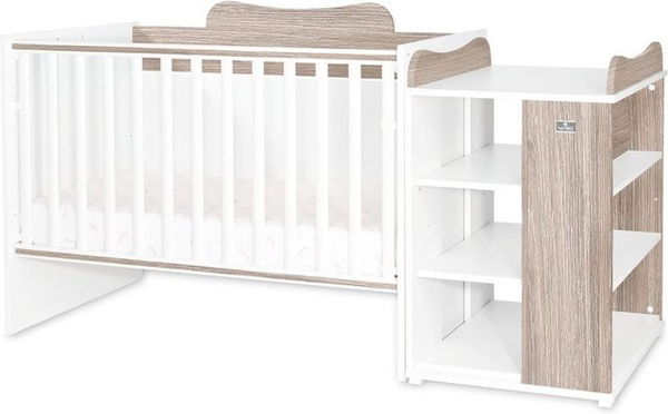 Lorelli Kinderhausbett Multi, mehrfach umbaubar als Babybett, Jugendbett, Schreibtisch oder Wickeltisch, hellbraun
