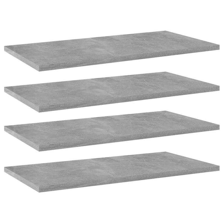 vidaXL Bücherregal-Bretter aus Holzwerkstoff, 4 Stück, Betongrau, B: 60 cm, T: 30 cm, H: 1,5 cm - Bild 2