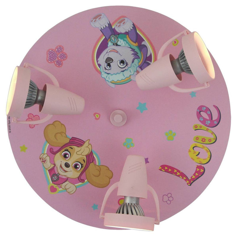 Niermann Paw Patrol Pavsitive Pups Strahler für Kinderzimmer, rosa, Kunststoff, GU10, Durchmesser: 35 cm - Bild 3