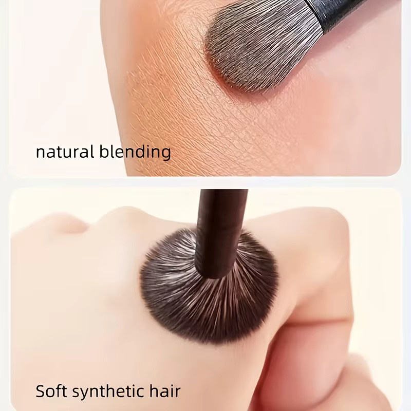 7-teiliges veganes Make-up-Pinsel-Set mit Detailpinseln und Dreiecksschwamm - Bild 3