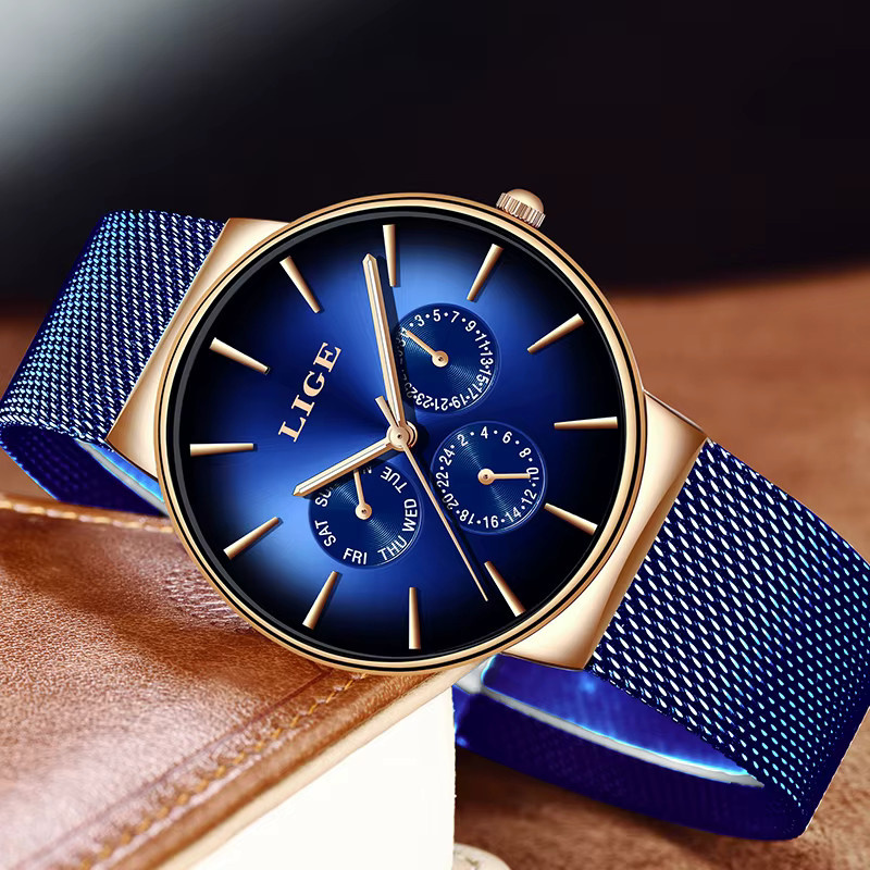 LIGE Armbanduhr Quarz, Edelstahl, Grün, Damen - Bild 5