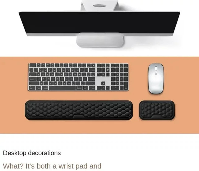 Komfortable Tastatur- und Maus-Handgelenkauflage mit Massagetextur für mechanische Tastaturen in Pink und Black - Bild 1