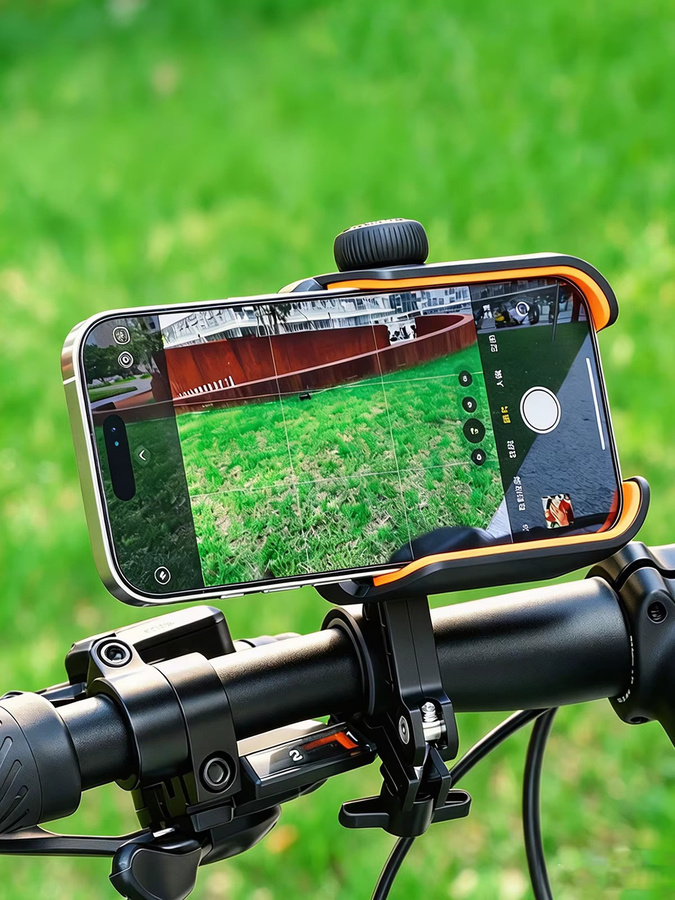 Wasserdichte und stoßfeste Motorrad-Handyhalterung in Schwarz für E-Bike-Navigation und GPS mit Lenkerklemme - Bild 4