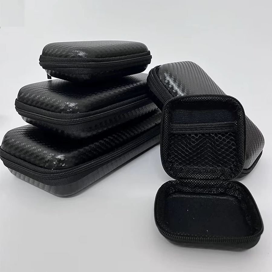 Tragbare EVA Aufbewahrungstasche mit Reißverschluss in Schwarz für Handy-Ladegeräte, mobile Festplatten, USB-Sticks und Datenkabel - Bild 6