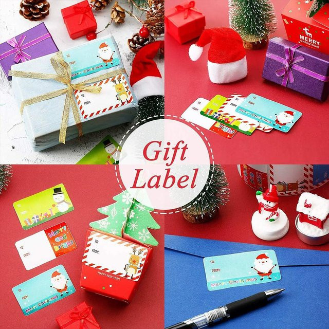 500 Stück selbstklebende Weihnachtsanhänger und Geschenkanhänger in Multicolour aus Papier - Bild 1