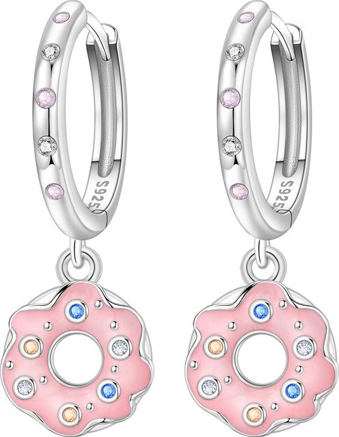 PANPOKI Ohrringe, 925 Silber, Rosa Donut, Damen - Bild 1