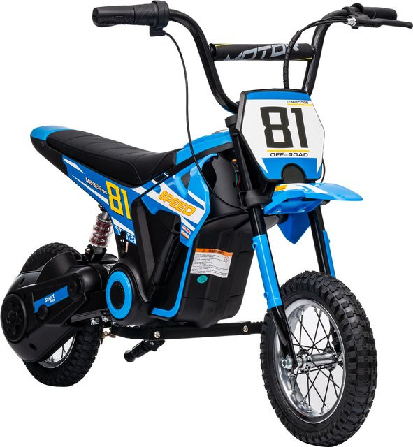 AIYAPLAY Elektro Motorrad für Kinder Blau mit 250W Motor, 24V Akku und 12 Zoll Luftreifen - Bild 1