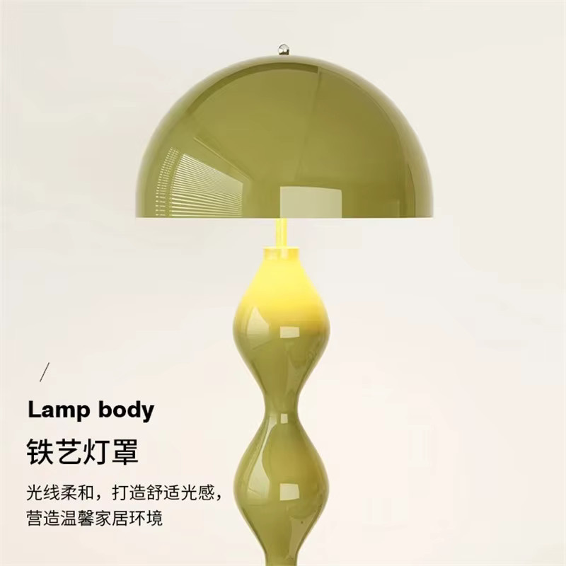 HomeLover Scandi Macaron Stehlampe in Grün mit dimmbarer Pilzform für dein Wohnzimmer - Bild 2