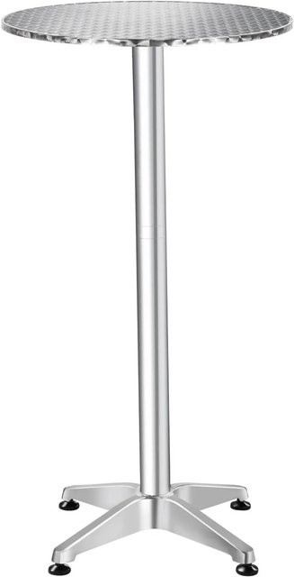 tectake Aluminium Stehtisch Alexander wetterfest höhenverstellbar Grau B/T/H: 60 x 60 x 115 cm - Bild 1