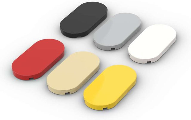 SixBricks Runde 2x4 Ovale Platten Bausteine, 10-teiliges Set, Zubehör - Bild 1