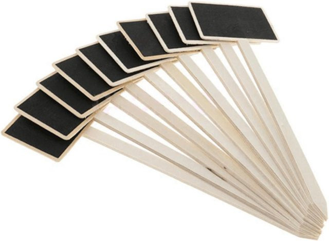 CosyHome 10 Stück Mini Holz Kreidetafel Schilder in Beige als Garten Etiketten und Pflanzenschilder - Bild 1
