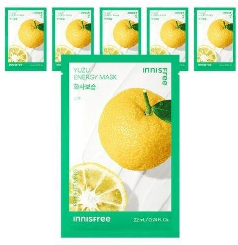 Innisfree Yuzu Energy Tuchmaske mit Vitamin C, 6 x 22 ml - Bild 1