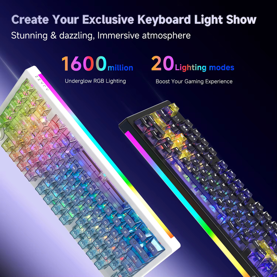 Ajazz AK820 V2 PRO Mechanische Tastatur mit Bildschirm, Dreifach-Modus, Dual 8K und RGB in Multicolour - Bild 3