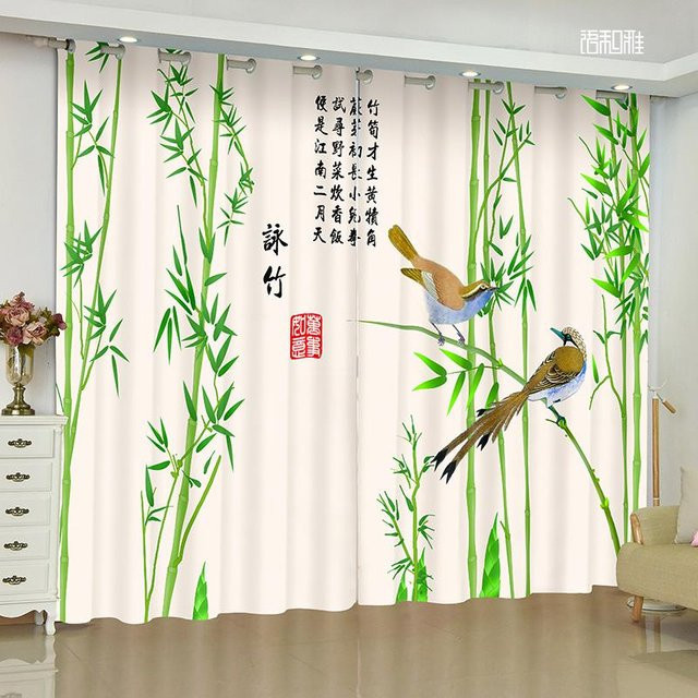 Yiran Furniture Vorhang mit traditionellem chinesischem Vogel- und Blumenmuster, transparent, mehrfarbig, Breite: 100 cm, Höhe: 130 cm - Bild 1