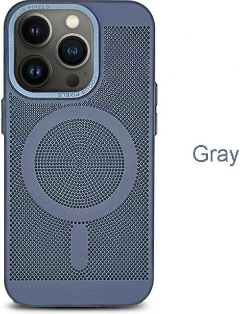 MagSafe Magnethülle für iPhone 12 13 14 15 Pro Max mit Wärmeableitung und atmungsaktivem Gitter in Schwarz - Bild 1