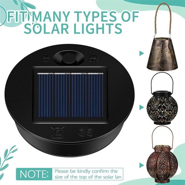 BaoBao 12er-Pack Ersatz-Solarlichtteile mit wasserdichtem LED-Solarpanel als Laternendeckel für den Außenbereich - Bild 1