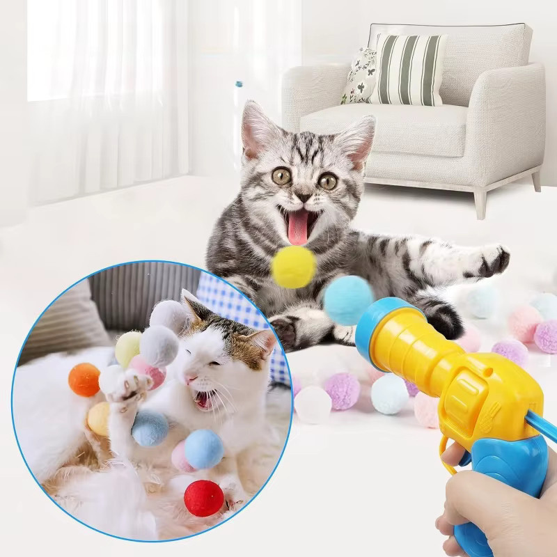 Booteely Katze Plüsch Spielzeug, Pistole Plüsch Launcher, 1-teiliges Set - Bild 2