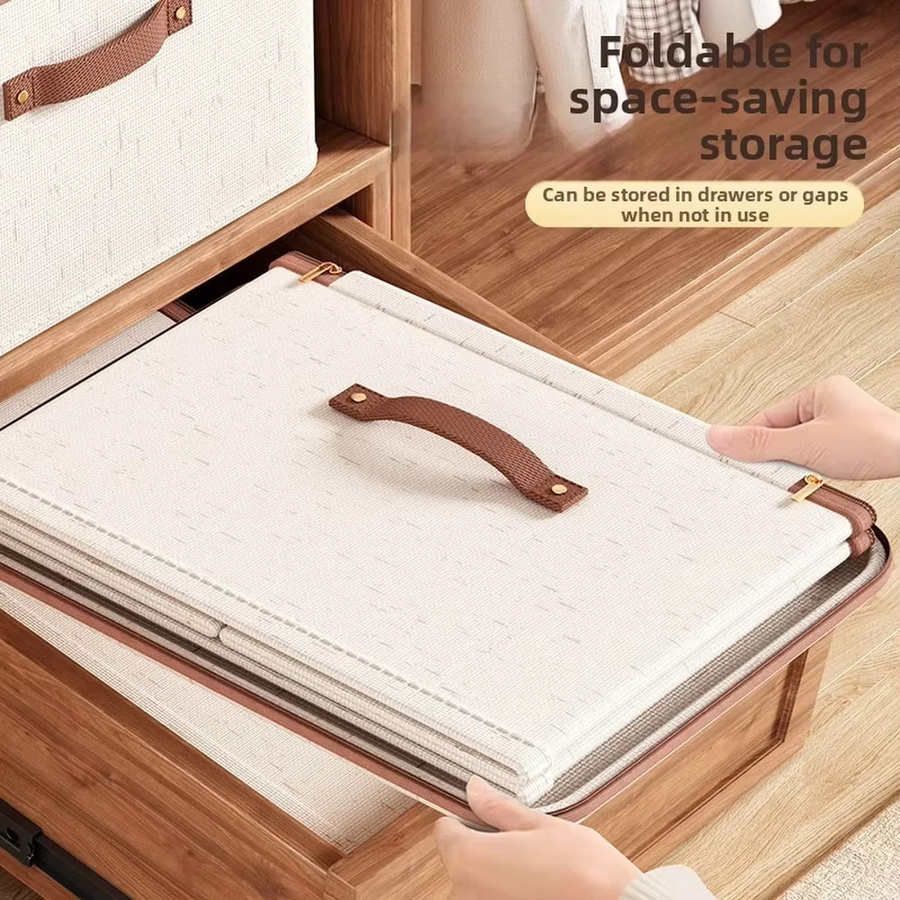 LEENKEA Faltbare Organizer Aufbewahrungsbox mit Deckel aus Stoff für Kleidung und Schrankorganisation - Bild 3