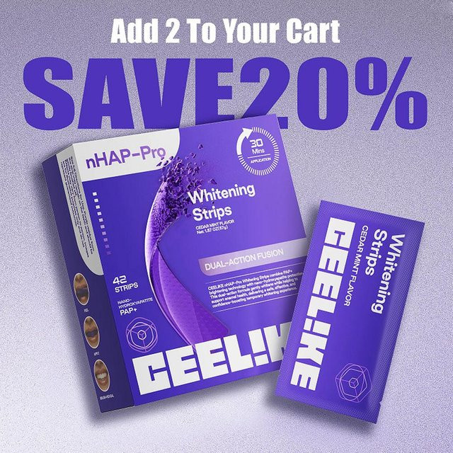 CEELIKE NHAP-Pro Whitening Strips, Zahnaufhellungsstreifen, PAP+, Nano-Hydroxyapatit - Bild 1