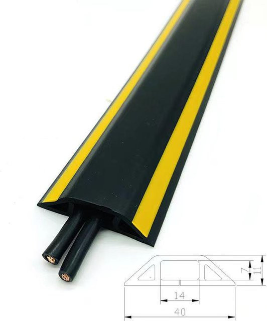 Flexibler PVC-Gummikabelschutzkanal in Schwarz, druckfester Kabelkanal zur Aufbewahrung von Elektrokabeln, Breite: 4 cm, Länge: 100 cm - Bild 1