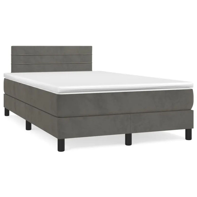 Vidaxl Kontinentalbett mit Matratze in Anthrazit, modernes Polsterbett aus Samt, B/T: 120 x 200 cm - Bild 1