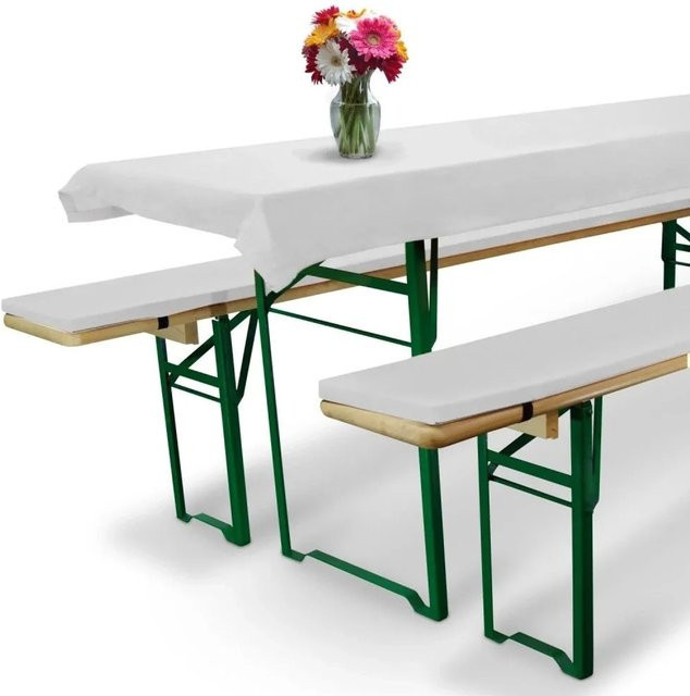 Beautissu Comfort XS Bierbankauflage Weiß, 3-teiliges Set, Breite: 70 cm - Bild 1