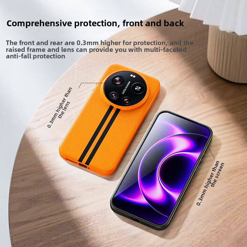 Xiaomi Schutzhülle für Mi 17 Ultra und Mi 17 Pro Max mit magnetischem MagSafe Design aus matter PC-Hülle in Grau und Orange - Bild 2