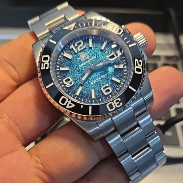 ADDIESDIVE Armbanduhr, Quarz, Edelstahl, 41 mm, Herren, Blau - Bild 1