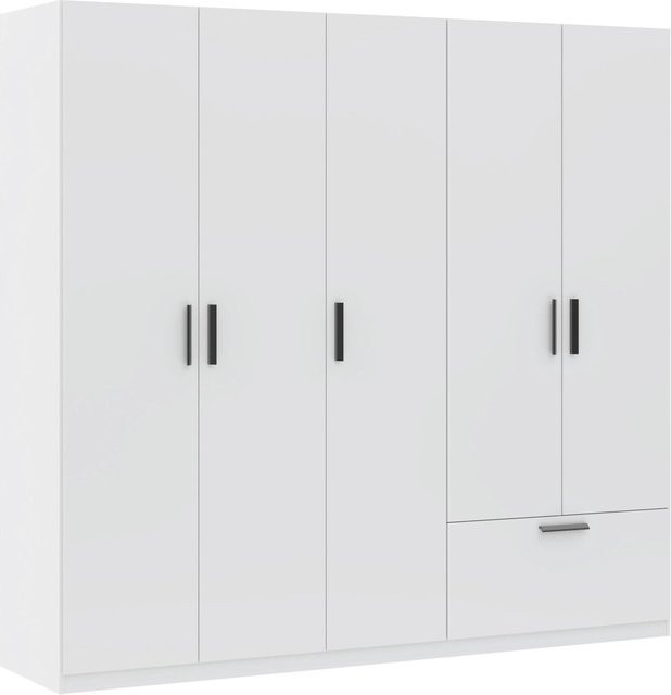 Mömax Drehtürenschrank Milos Weiß modern mit Schubladen und Kleiderstange B/T/H: 54 x 54 x 225 cm - Bild 1