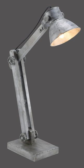 Just Light Tischleuchte Samia 1-flammig aus Eisen in Silber-Optik, höhenverstellbar, Höhe: 55 cm - Bild 1
