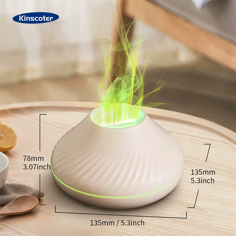 Kinscoter Vulkan-Aromatherapie-Diffusor mit Luftbefeuchter und Luftreiniger in Schwarz inklusive Ätherisches Öl Set - Bild 4