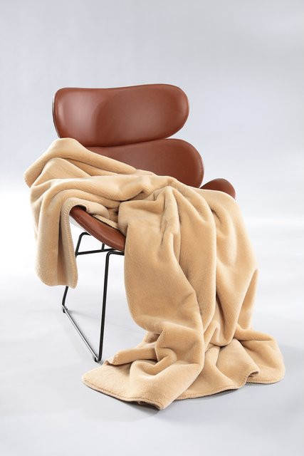 Biederlack Wohndecke Wool Feel in Beige aus Fleece-Polyester - Bild 1