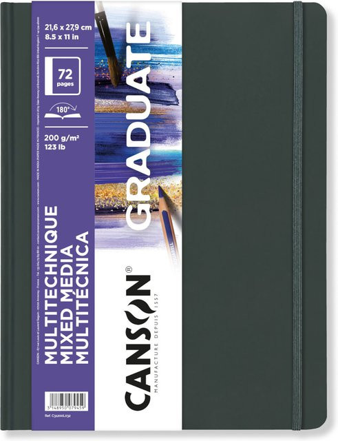 Canson Graduate Mixed Media Papier Weiß, 36 Blatt, 21,6 x 27,9 cm, 200 g/m² - Bild 1