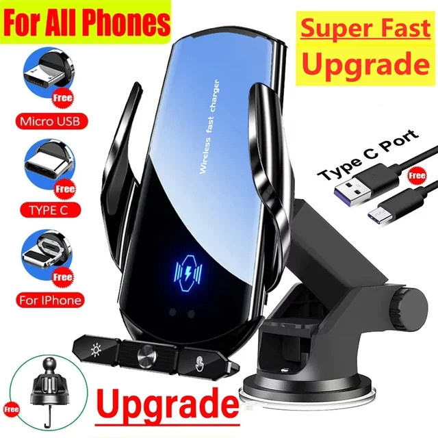 VIKEFON Magnetische Wireless Auto-Ladestation für iPhone und Samsung in Schwarz - Bild 1