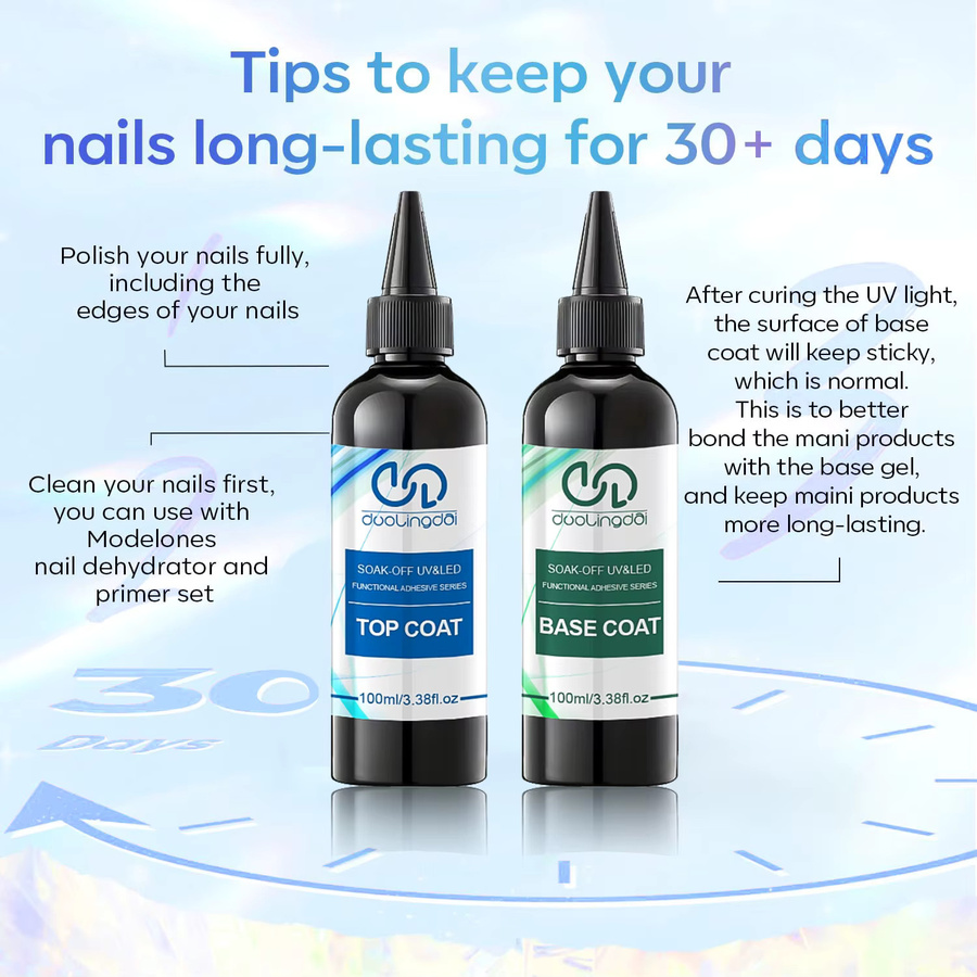 DUOLINGDAI Gel Top Coat und Base Coat Set, 100 ml, glänzend - Bild 2