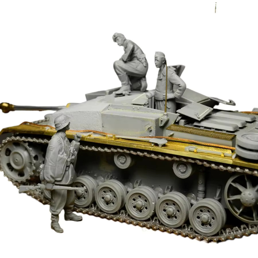 BAANFU Historische Militär-Hobby-Miniatur-Panzerbesatzung, Harzfiguren, Maßstab 1:35, 3 Personen, unmontiert und unbemalt - Bild 5