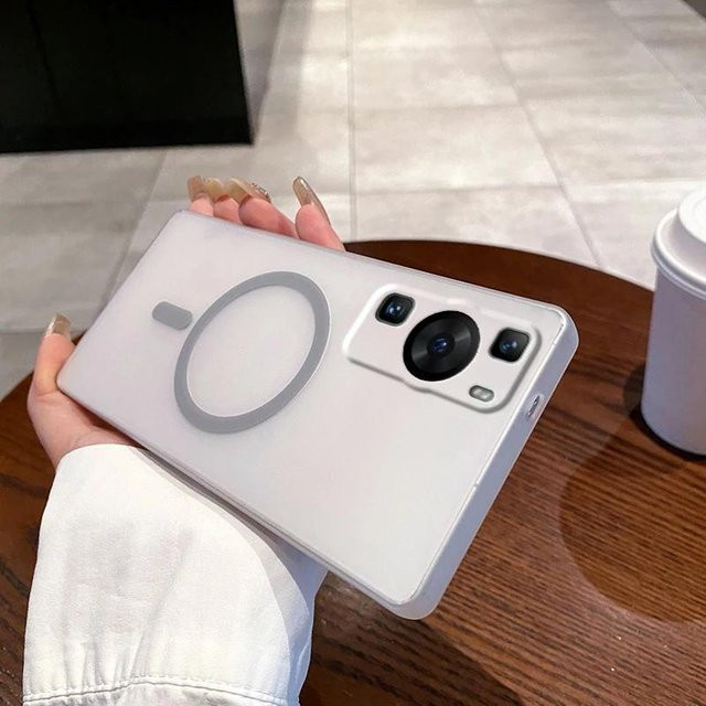 Magnetische Handyhülle für Huawei P60 Pro mit kabellosem Laden und matter Hartschalen-Rückseite - Bild 1