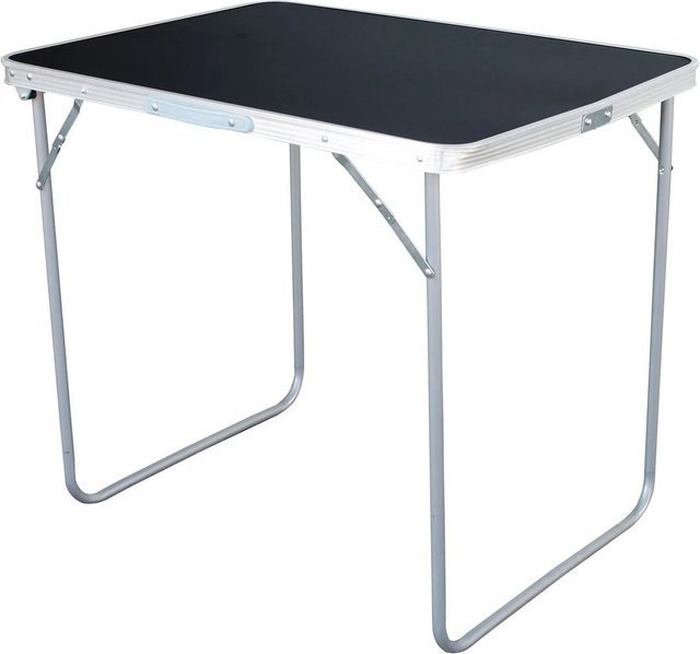 Lex Alu Klapptisch Schwarz als Picknicktisch und Gartentisch mit Tragegriff, B/T/H: 68 x 60 x 60 cm - Bild 1