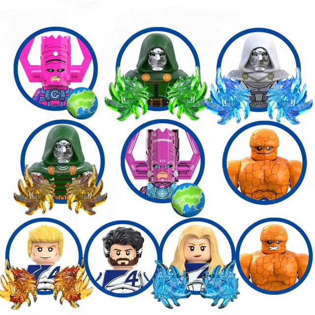 Hot Toys Mini-Bausteine Galactus Doctor Doom Thing Human Torch Invisible Woman Mister Fantastic Figuren-Modell - Bild 1