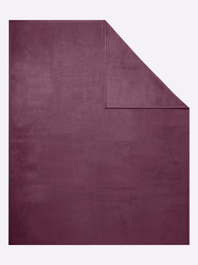 Ibena Wohndecke aus Baumwolle und Polyester in Beige oder Lila - Bild 1