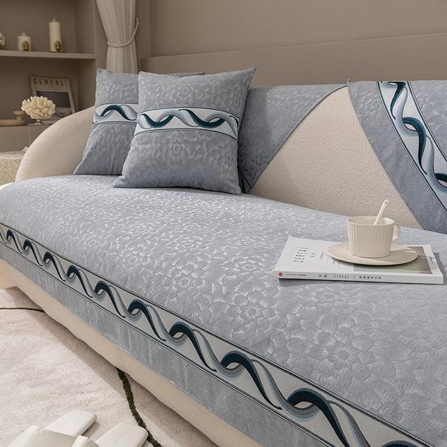 Rutschfestes Jacquard Kissenbezug von BC-Warm Home in Grau, Breite: 45 cm, Höhe: 45 cm - Bild 1