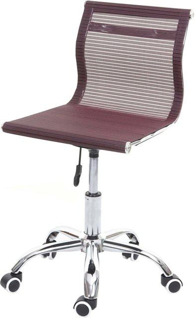 Proregal Bürostuhl Weinrot mit Netzbezug und Rollen, Drehstuhl für Schreibtisch und Computer, H x B x T: 82 x 49 x 49 cm, Sitzhöhe: 43 cm - Bild 1