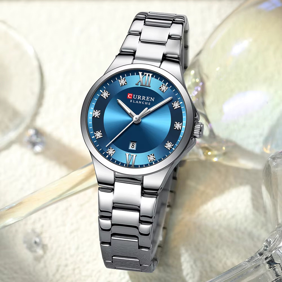 CURREN Armbanduhr, Analoguhr, Quarz, Edelstahl, Silber, Damen - Bild 4
