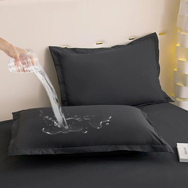 Fonatte Wasserdichte Kissenbezüge im 2er-Set, Dekorative Kissenhüllen im Umschlagstil, Schwarz, B: 51 cm, T: 66 cm - Bild 1