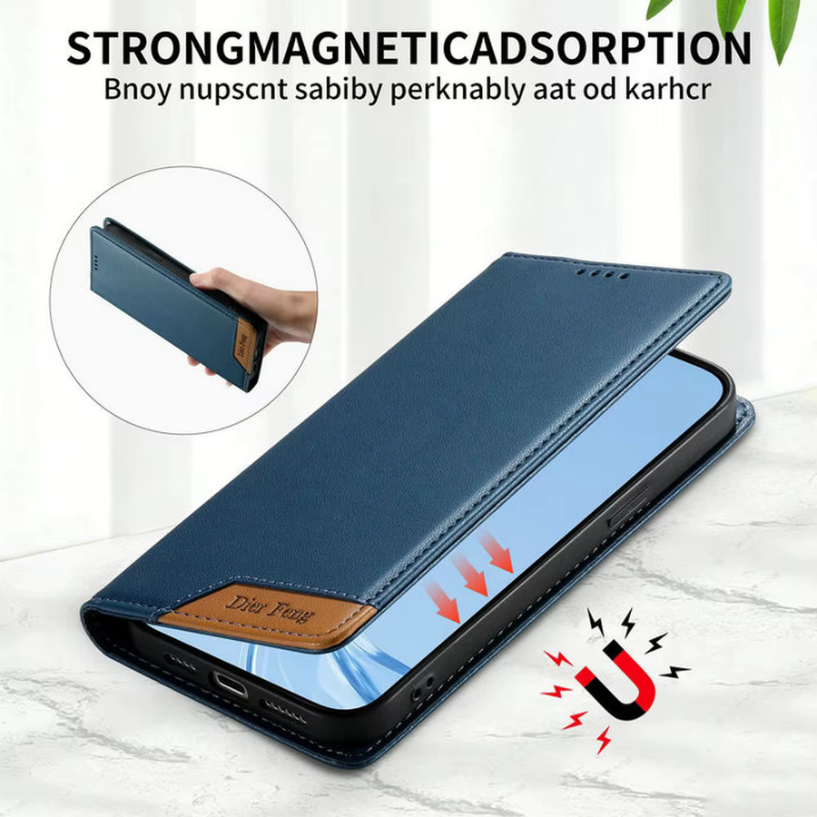 Samsung Leder-Brieftaschenhülle mit RFID-Schutz und NFC für Galaxy S25 Ultra 5G, S25 Plus, S25 FE und S25 Edge in Blau und Lila - Bild 3