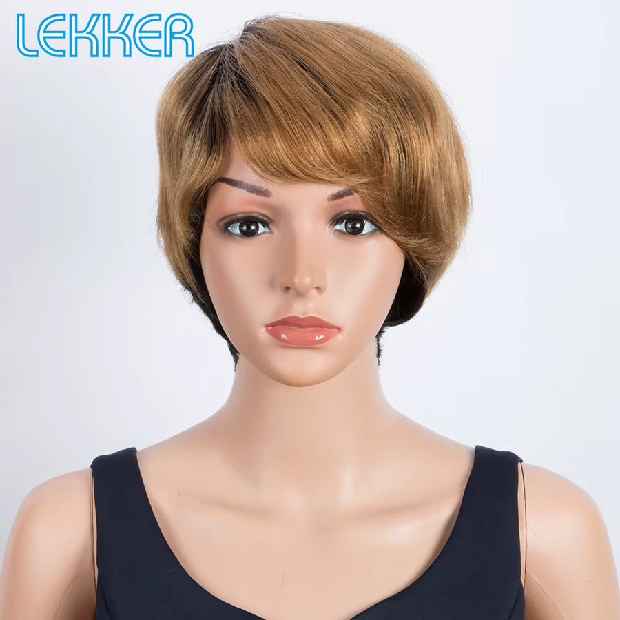 Lekker Pixie-Schnitt-Perücke, Blonde, 100 % Echthaar, Damen - Bild 1