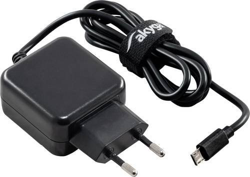 Akyga AK-TB-15 Steckernetzteil mit Micro-USB, 5 V 3 A, 15 W, Schwarz - Bild 1