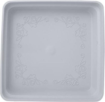 Amusedly Pflanzenuntersetzer quadratisch aus Kunststoff in Grau/Weiß, Durchmesser: 27 cm - Bild 1