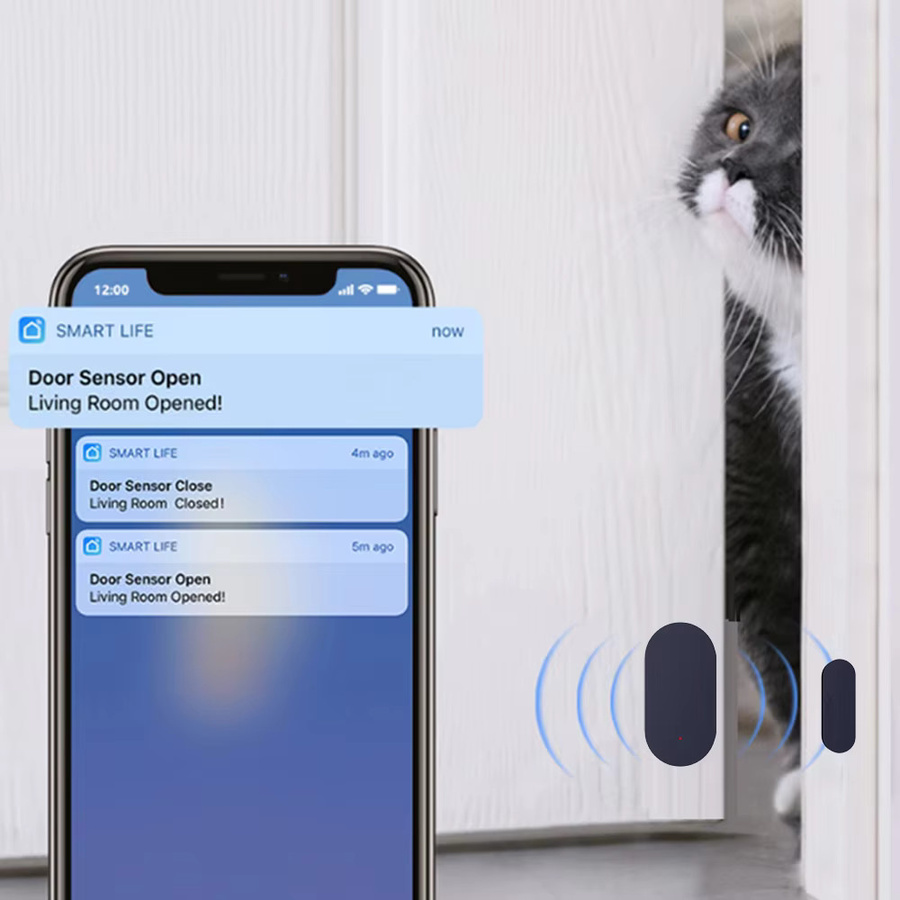 Tuya Zigbee Tür- und Fenstersensor in Schwarz mit App-Fernsteuerung und Kompatibilität für Alexa, Yandex, ZHA und Zigbee2Mqtt (erfordert Zigbee-Hub) - Bild 3